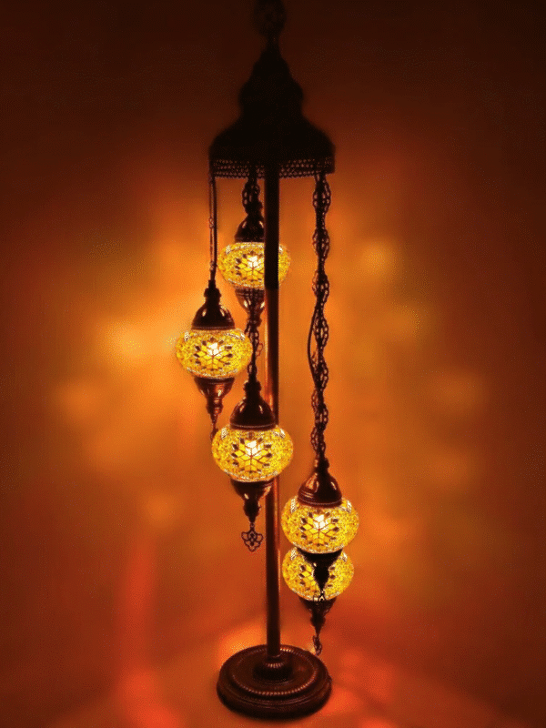 5 Ball Turkish Mosaic Floor Lamp