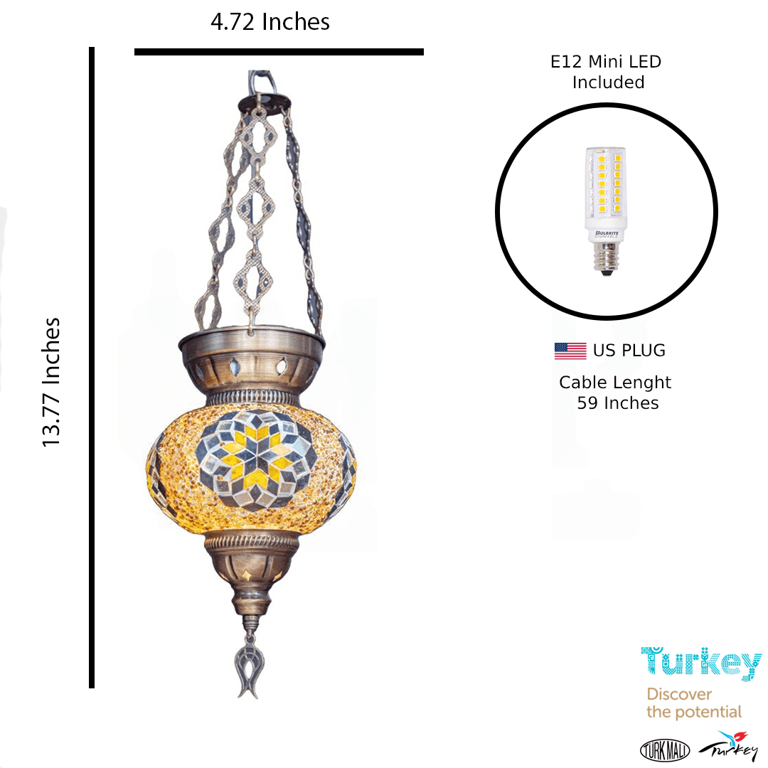 Turkish Handmade Mosaic Ceiling Lamp 1