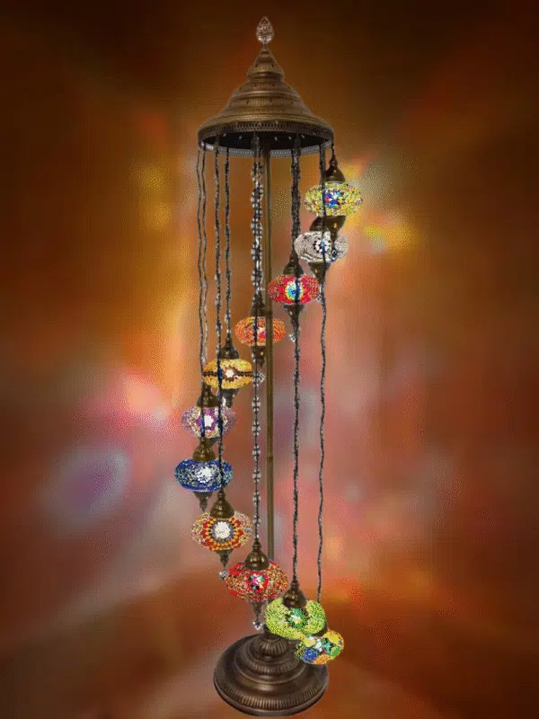 11 Ball Turkish Style Floor Lamp with Larger Glass GLA17MIX