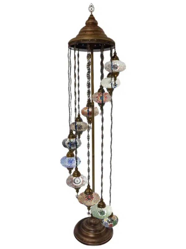 11 Ball Turkish Style Floor Lamp with Larger Glass GLA17MIX