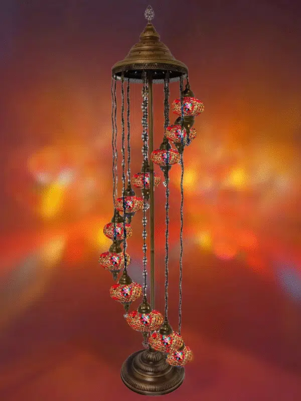 11 Ball Turkish Style Floor Lamp with Larger Glass GLA17OR1