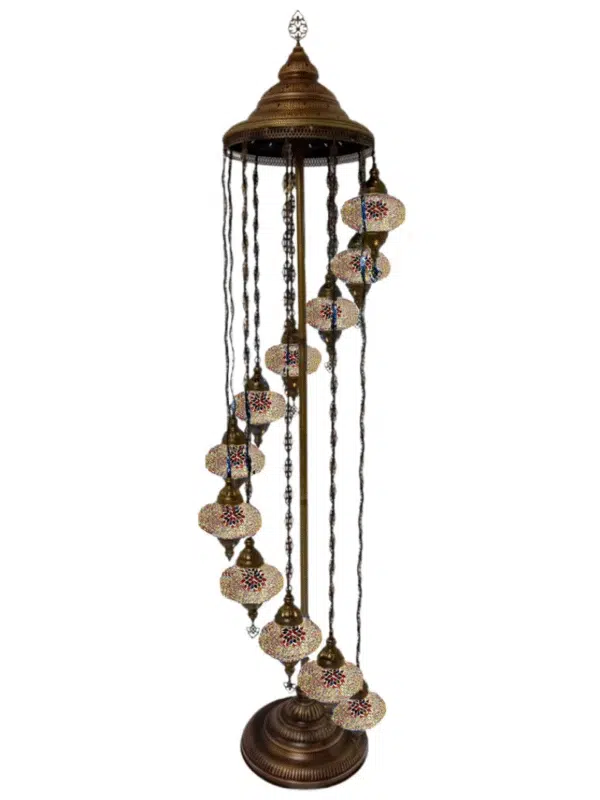 11 Ball Turkish Style Floor Lamp with Larger Glass GLA17OR1