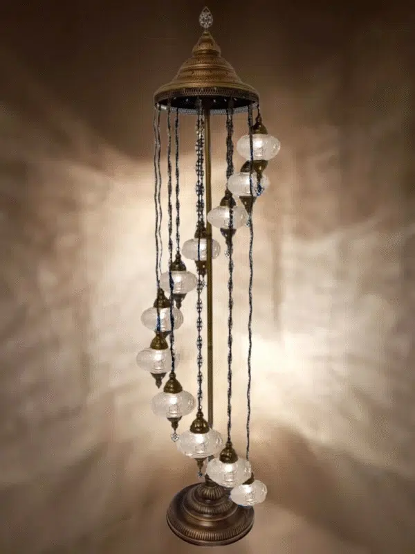 11 Ball Turkish Style Floor Lamp with Larger Glass GLA17OTO