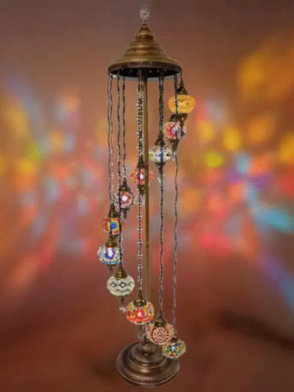 11 Ball Turkish Style Floor Lamp with Small Glass GLA13MIX- 1