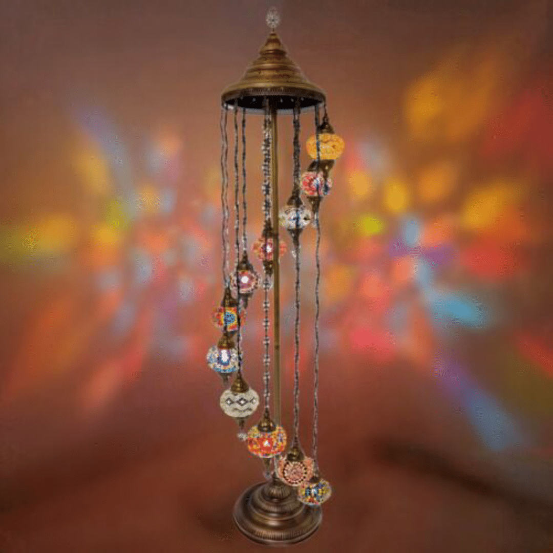 11 Ball Turkish Style Floor Lamp with Small Glass GLA13MIX- 1
