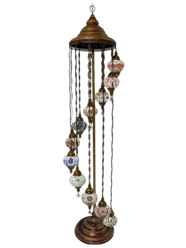 11 Ball Turkish Style Floor Lamp with Small Glass GLA13MIX