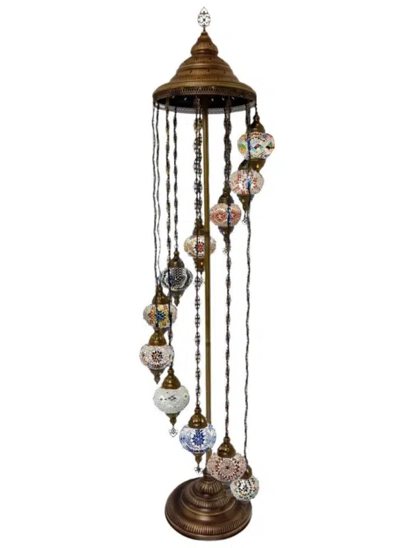 11 Ball Turkish Style Floor Lamp with Small Glass GLA13MIX- 2