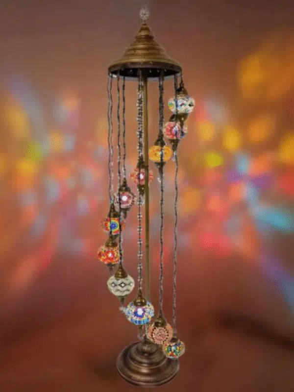 11 Ball Turkish Style Floor Lamp with Small Glass GLA13MIX- 2