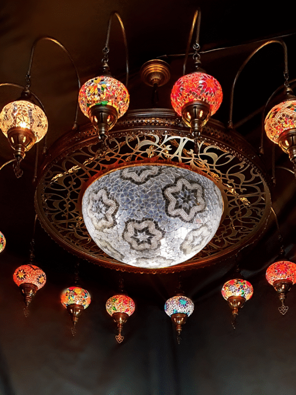 16 Ball Turkish Extra Large Mosaic Chandelier Lamp Light Hallway Restaurant Fitting
