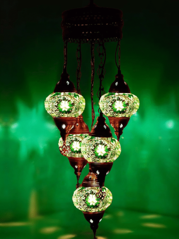 5 Ball Turkish Style Chandelier GR1 - 100cm Drop