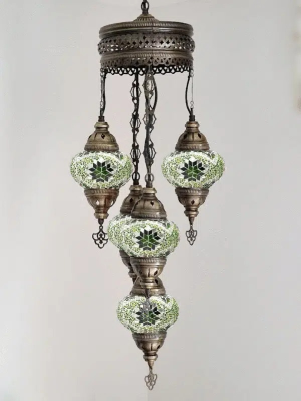 5 Ball Turkish Style Chandelier GR1 - 100cm Drop