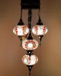 5 Ball Turkish Style Chandelier MC2 73CM DROP - LARGE GLASS 1