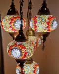 5 Ball Turkish Style Chandelier MC2 73CM DROP - LARGE GLASS