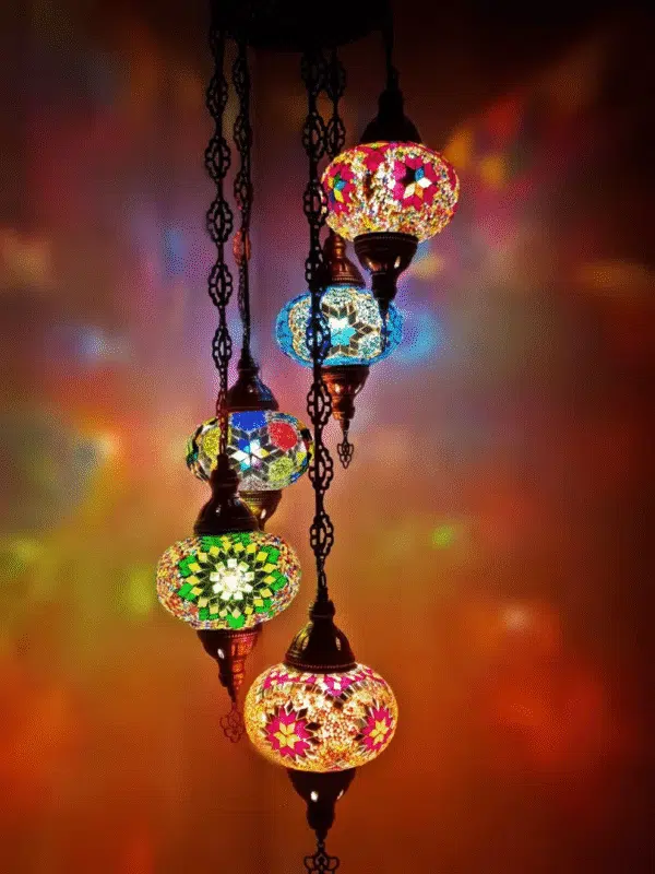 5 Ball Turkish Style Chandelier MIX