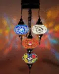 5 Ball Turkish Style Chandelier MIX 100CM DROP - LARGE GLASS