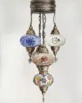 5 Ball Turkish Style Chandelier MIX 100CM DROP - LARGE GLASS