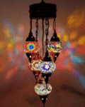 5 Ball Turkish Style Chandelier MIX - 73cm Drop
