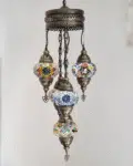 5 Ball Turkish Style Chandelier MIX - 73cm Drop