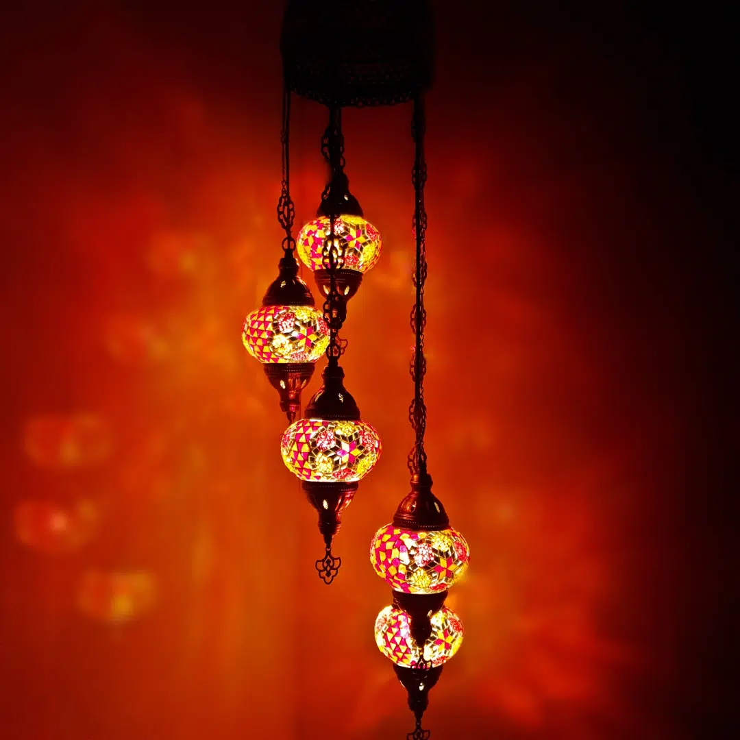5 Ball Turkish Style Chandelier OR9