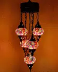 5 Ball Turkish Style Chandelier OR9 - 73cm Drop
