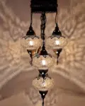 5 Ball Turkish Style Chandelier OTO 100CM DROP - LARGE GLASS