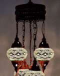 5 Ball Turkish Style Chandelier W10 - 100cm Drop
