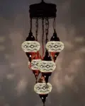5 Ball Turkish Style Chandelier W10 - 73cm Drop