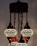 5 Ball Turkish Style Chandelier W10 - 73cm Drop