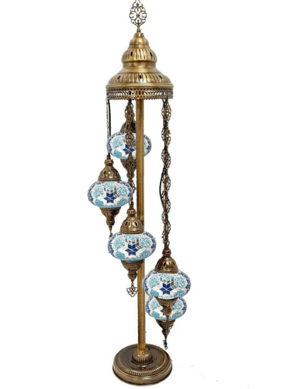 5 Ball Turkish Style Floor Lamp Large Glass B4A 2