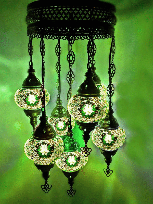 7 Ball Moroccan Turkish Style Chandelier GR1