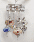 8 Ball Turkish Style Silver Chandelier Multi colour
