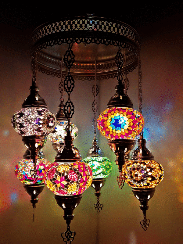 8 Ball Turkish Style Chandelier MIX