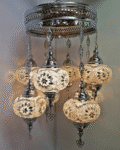 8 Ball Turkish Style Chandelier White MIX -17cm