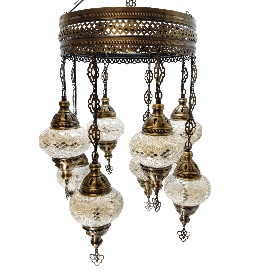 8 Ball Turkish Style Chandelier White Mix 2 8 Ball Turkish Style Chandelier White Mix