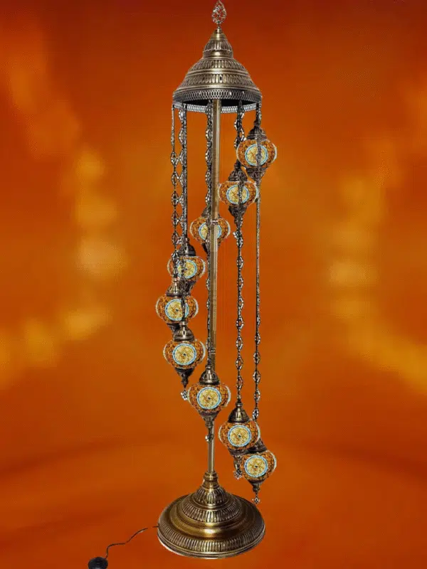 9 Ball Turkish Style Floor Lamp Medium Glass