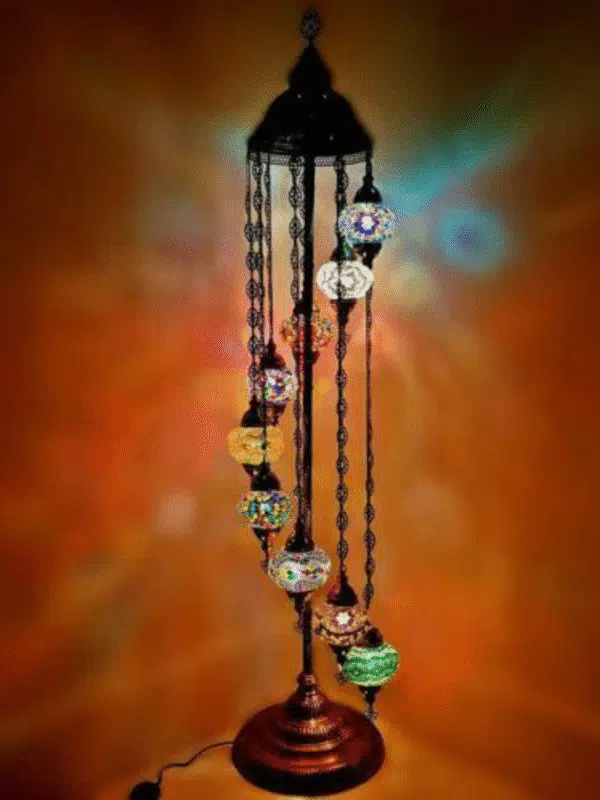 9 Ball Turkish Style Floor Lamp Medium Glass