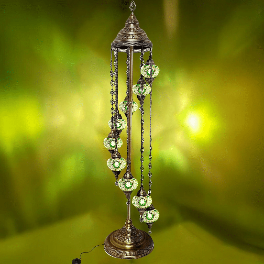 9 Ball Turkish Style Floor Lamp Medium Glass