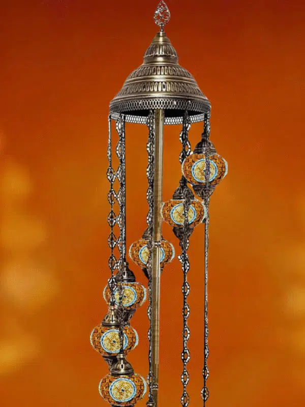 9 Ball Turkish Style Floor Lamp Medium Glass